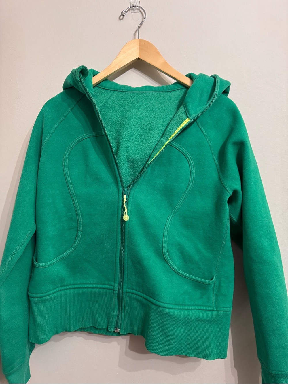 Lululemon Vintage Green and Yellow Full-Zip Scuba Jacket